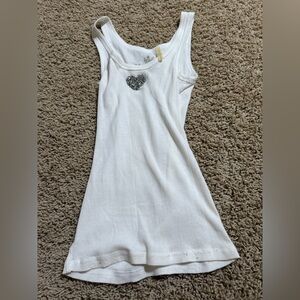 twisted hearts white tank